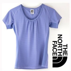 Purple Stripe North Face Irving Raglan Knit Tee